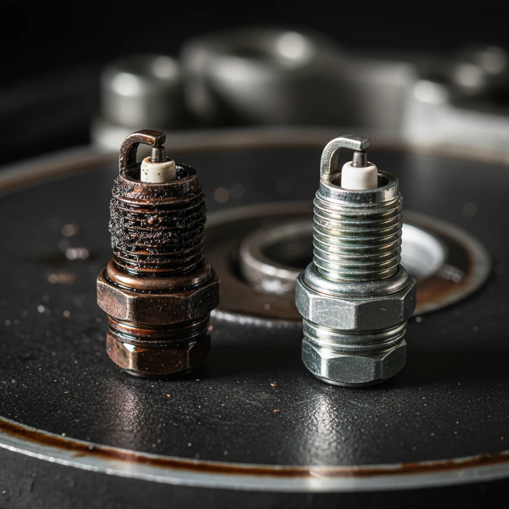 Fouled spark plug caused by bad ignition coils